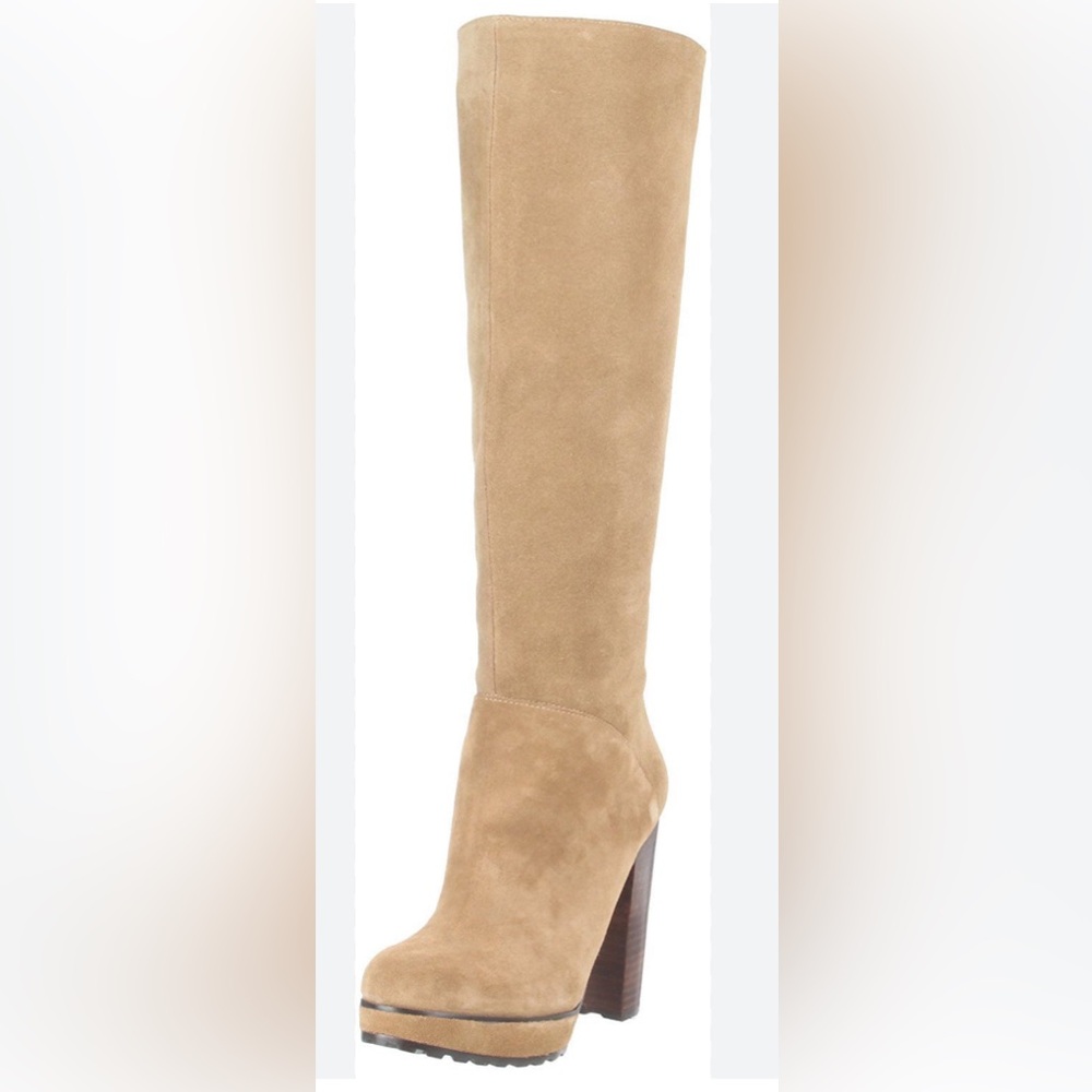Tan Suede Heeled Boots